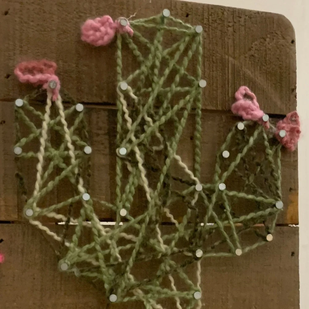 Primitives by Kathy Wooden Plaque cactus nail art new( Dillards) 5 X 7